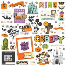 Simple Stories Die Cuts - Chipboard Pieces / Say Cheese Classic Mouse HALLOWEEN (61 pieces)